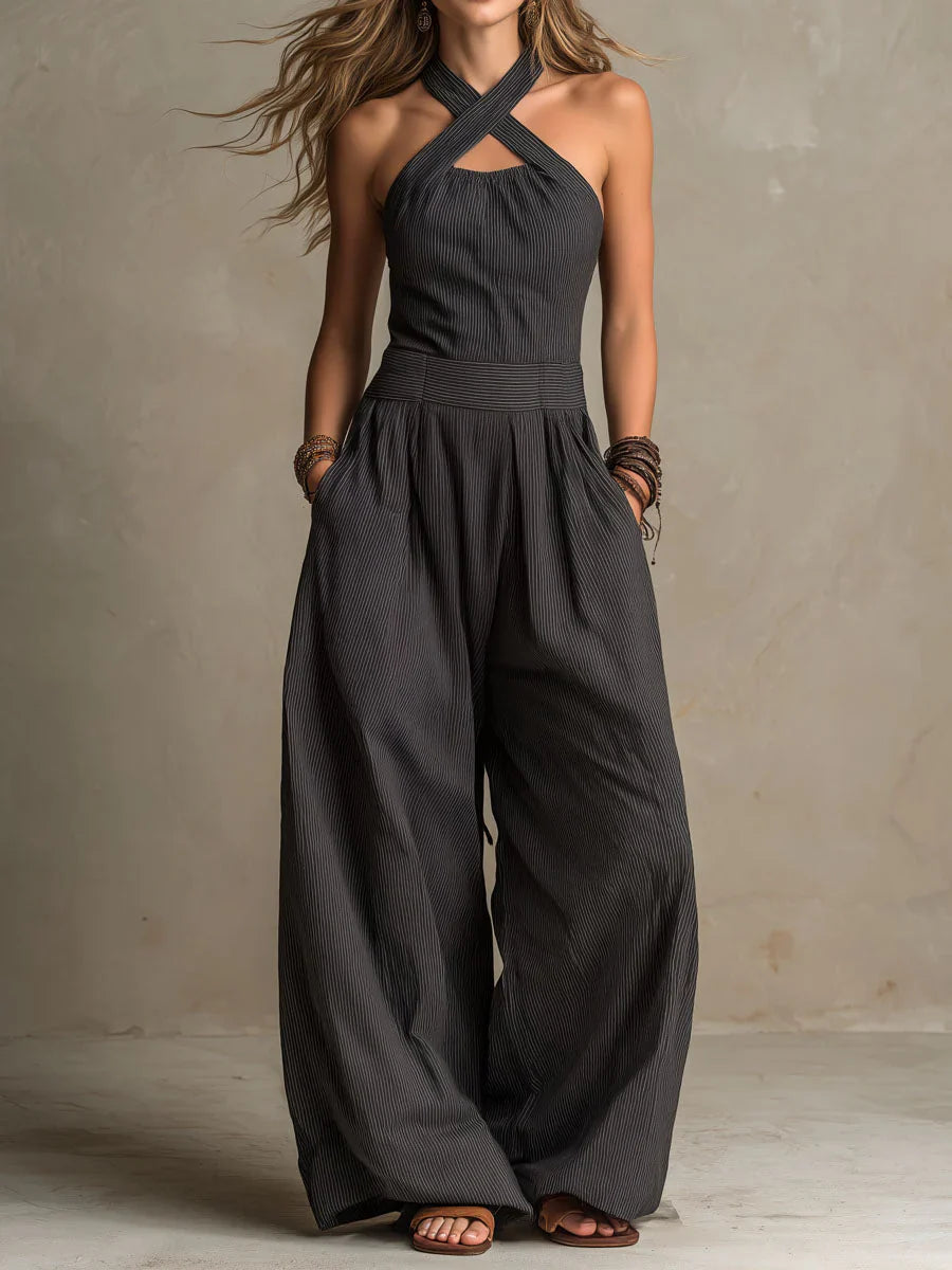 Jazmine Linen Crossover Jumpsuit